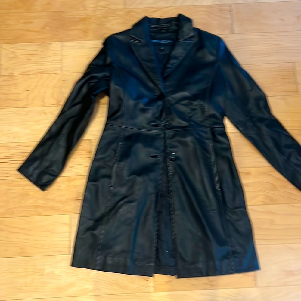 Kenneth Cole, leather coat.